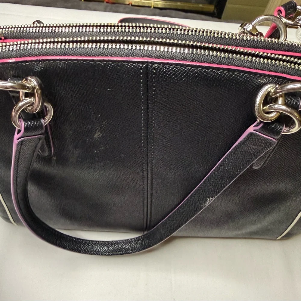 Coach Christie Carryall Satchel Small Black/Pink/White Edging w/Hangtag - Picture 7 of 13